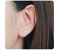 Gingerbread Man Cookie With CZ Silver Stud Earrings STS-5519